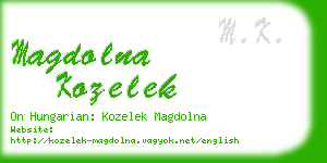 magdolna kozelek business card